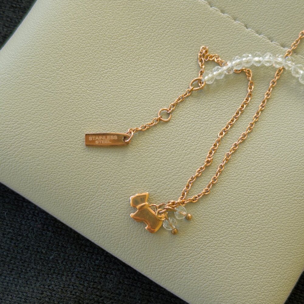 Agatha Paris Scottish Double Chain Bracelet, Gold & Crystal, Gift Idea, NEW - Picture 6 of 8